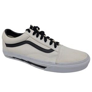 Vans Old Skool Cream Black Stripe Lace Up Low Top Sneakers Men 11.5